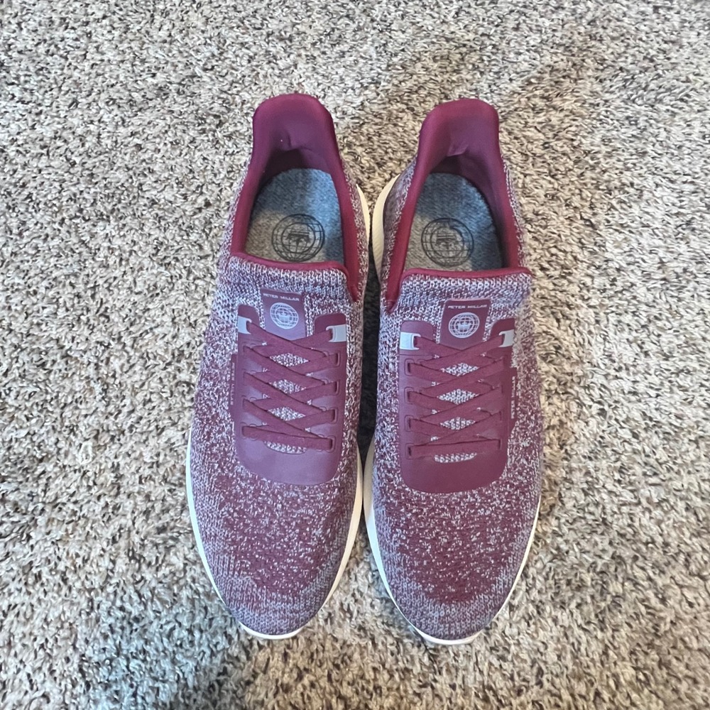 Peter Millar Apollo Knit Sneakers Mens 14 Claret Burgundy MF21EF11 Running Shoes